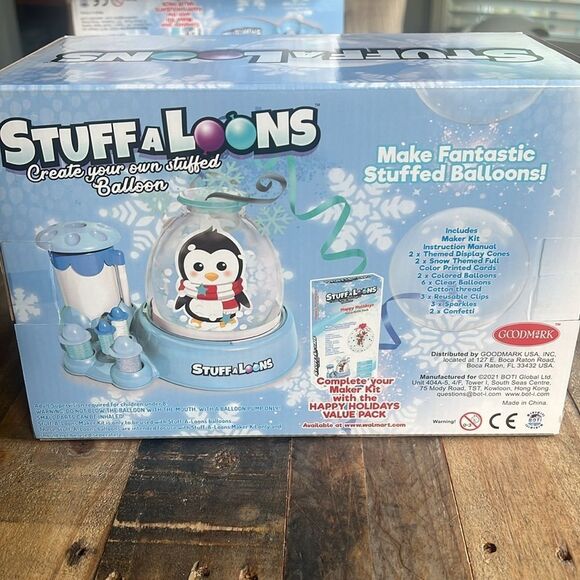 STUFF-A-LOONS SNOWGLOBE MAKER KIT VALUE SET PENGUIN MAKE STUFFED BALLOONS SQUISH - Picture 3 of 5